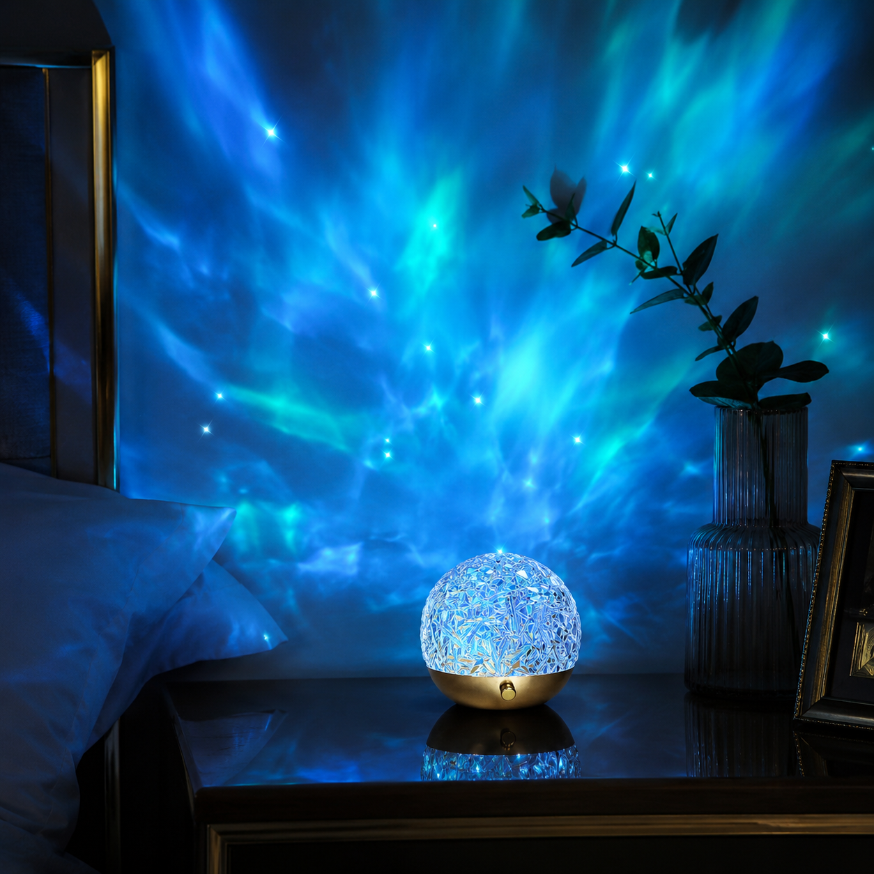AquaGlow Crystal Ripple Lamp