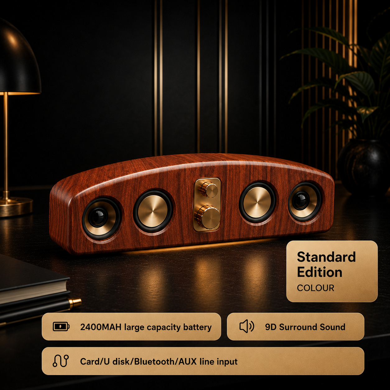 Vintora Woodgrain Retro Bluetooth Speaker